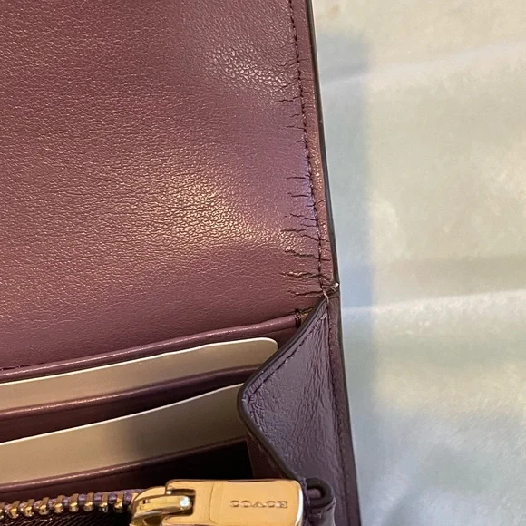 Coach Dark Lavender Leather Wallet - Picture 7 of 10